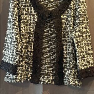 Susan Bristol Black and White Textured Cardigan
